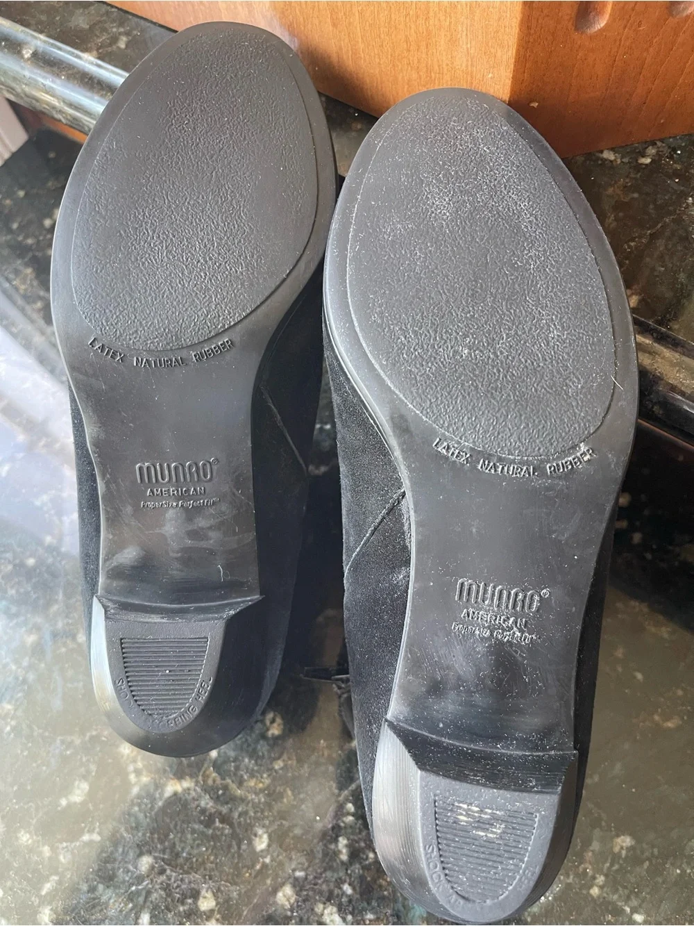 Munro Black Suede Ankle Booties with Side Zip